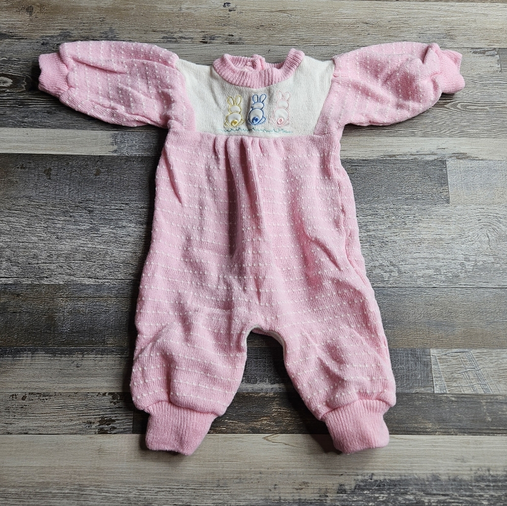 Vintage Sears Baby One Piece Pink Easter Bunny